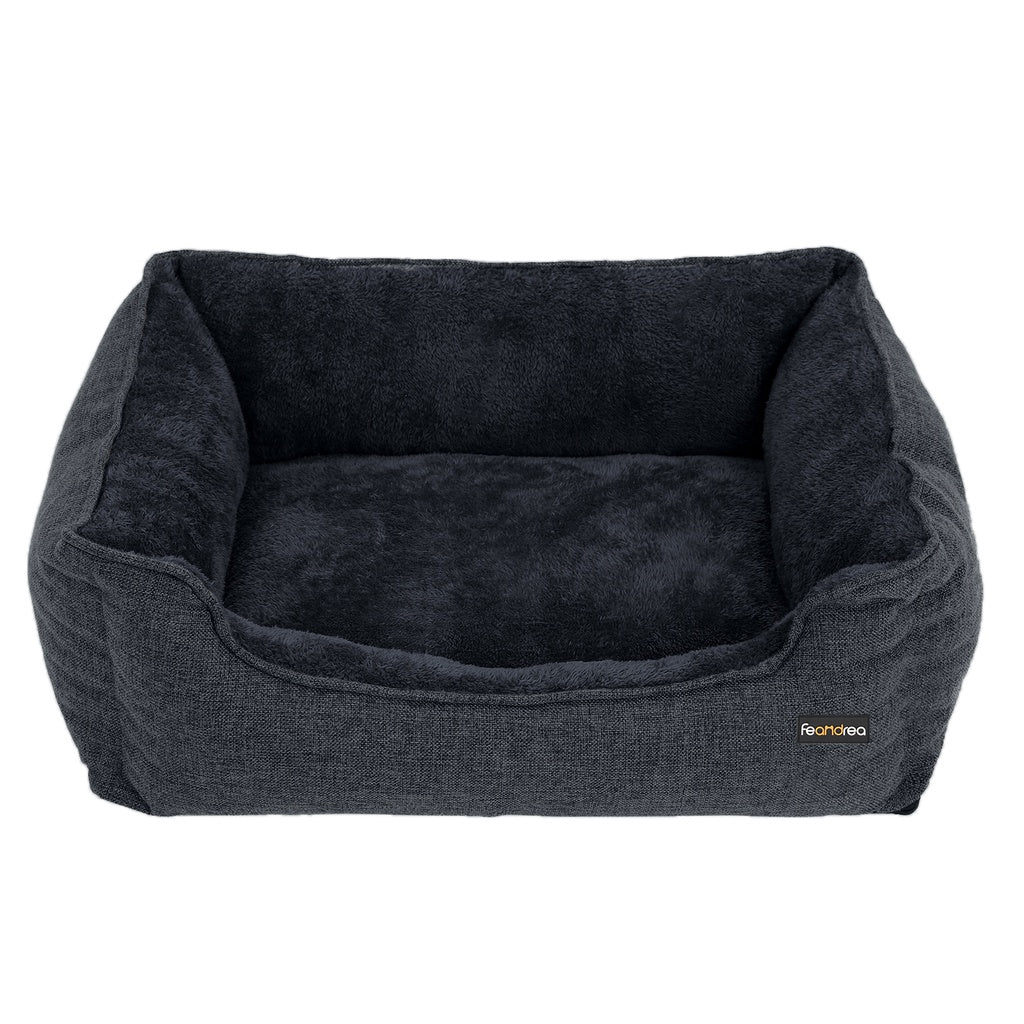 FEANDREA 90cm Dog Sofa Bed with Removable Washable Cover Dark Grey