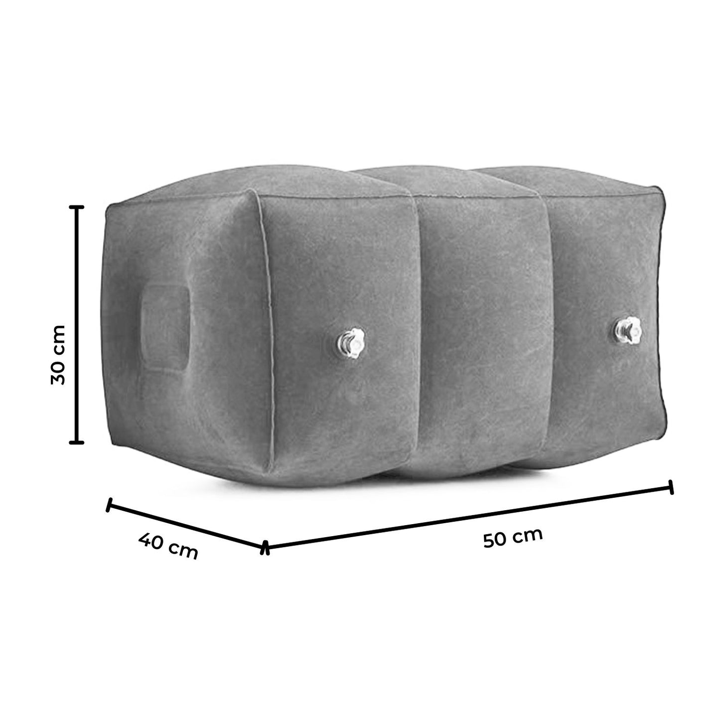 Inflatable Travel Foot Rest Pillow with Adjustable Three Layers Height (Grey)