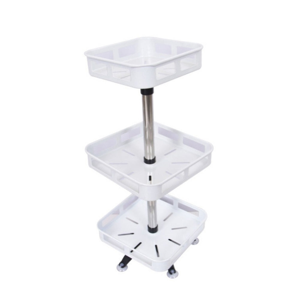 3 Tier Rotating Spice Rack Square Shape (White)