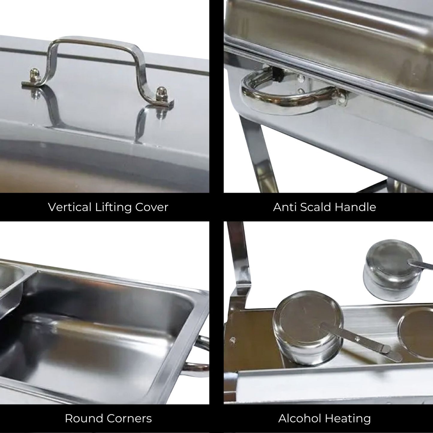 9L Chafing Dish Stainless Steel Food Buffet Warmer Pan (2x4.5L Dual Trays)