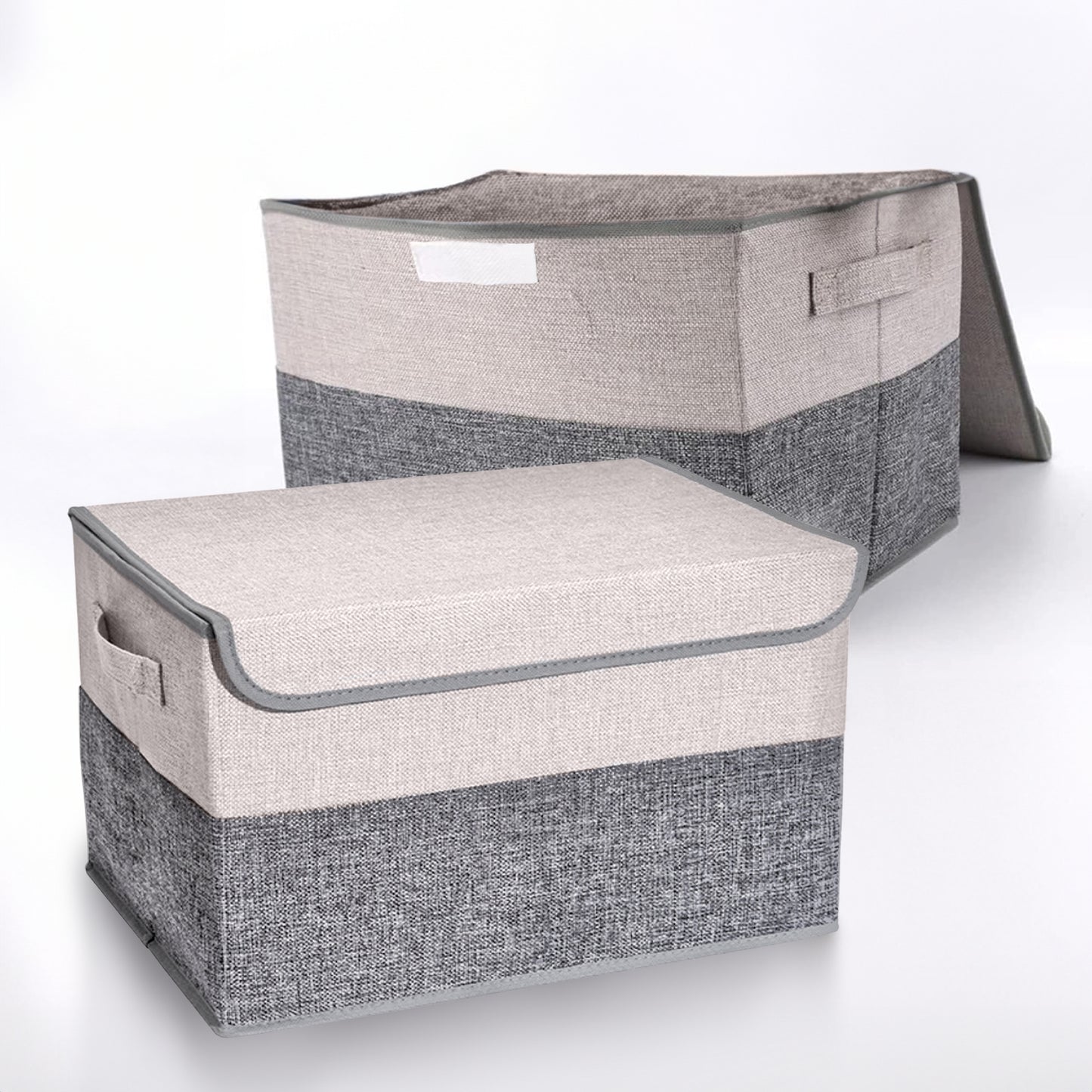 2 Pack 29L Foldable Storage Organizers (Gray + Beige)