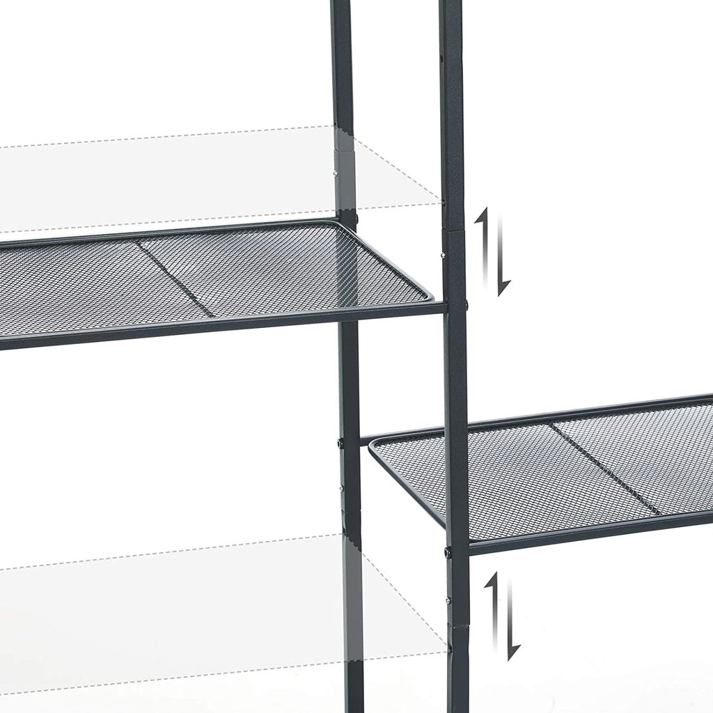 Bathroom Shelf 3-Tier Storage Rack with Adjustable Shelf Black