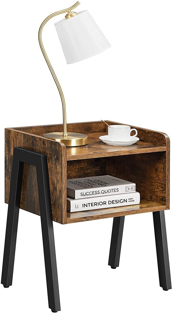 Side Table Rustic Brown and Black