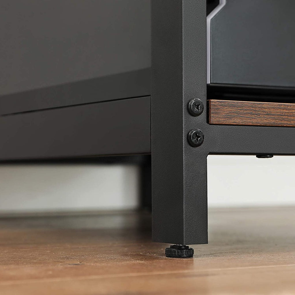 Computer Desk with 2 Shelves Rustic Brown and Black