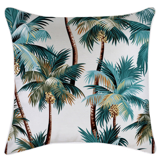 Cushion Cover-With Piping-Palm Trees White-60cm x 60cm