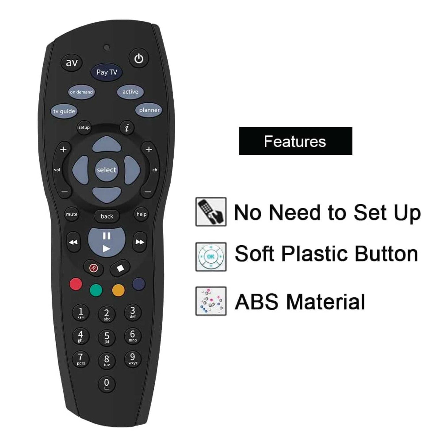 3x PayTV Remote Control Compatible with Foxtel MYSTAR SKY NEW ZEALAND - Black