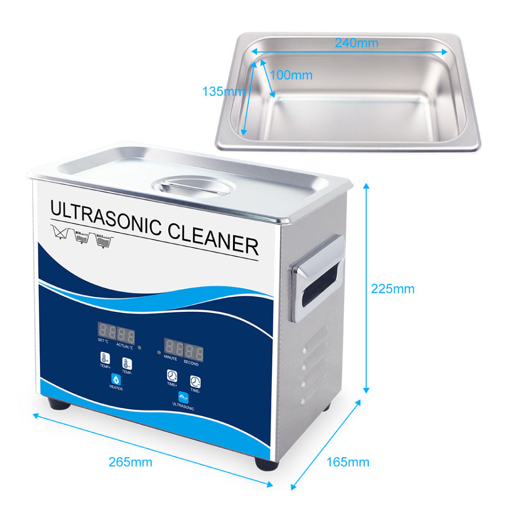 3.2L Digital Ultrasonic Cleaner Jewelry Ultra Sonic Bath Degas Parts Cleaning