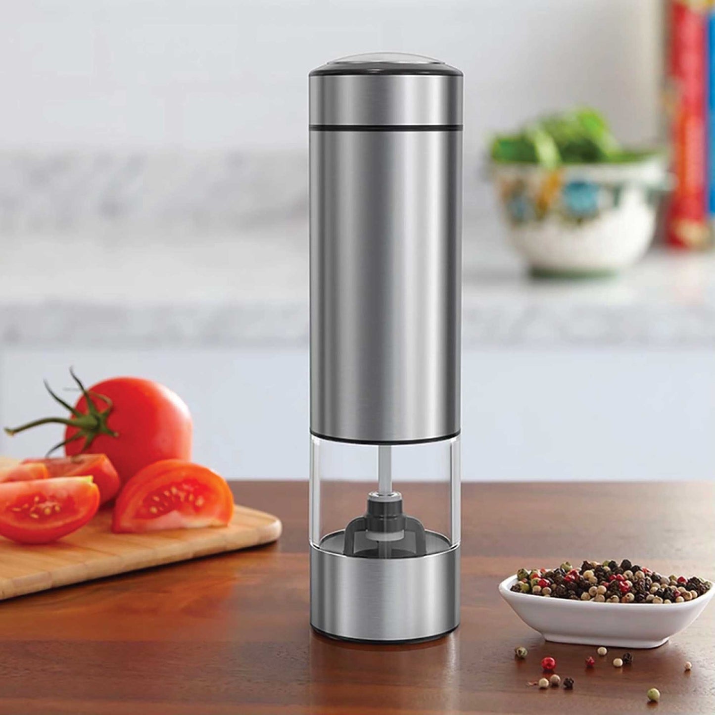 HomeMyGarden Salt and Pepper Grinder - One Press Battery Operated Shaker Mill