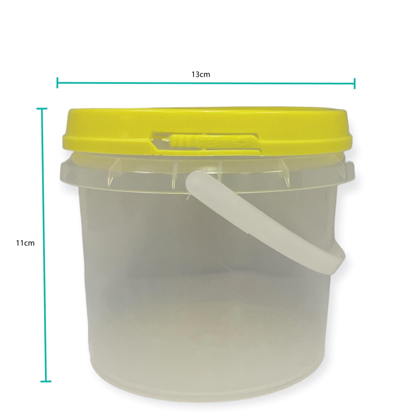 Bulk 10 x 0.8L Honey Bucket with Lid - 1Kg Clear Tamper Proof Plastic Tub