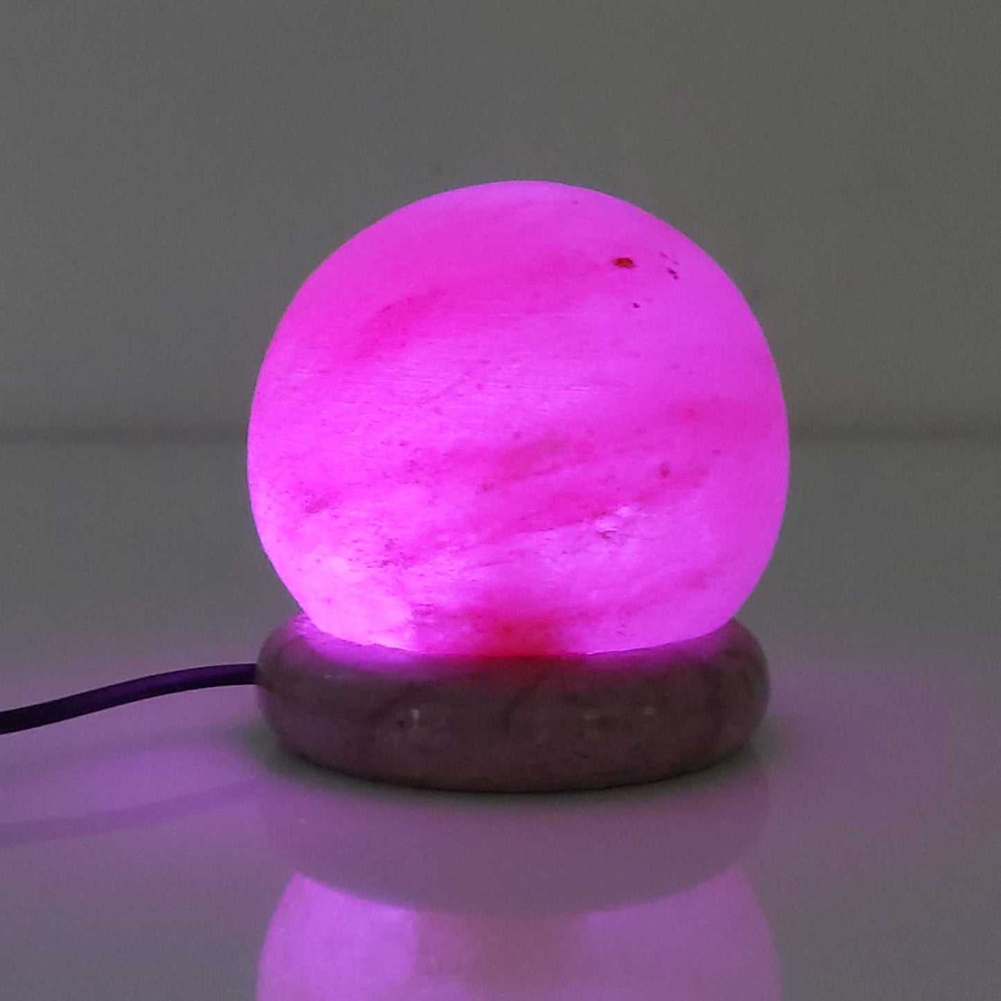 USB Colour Changing Salt Himalayan Lamp - Ball Sphere Shape Pink Rock LED Light