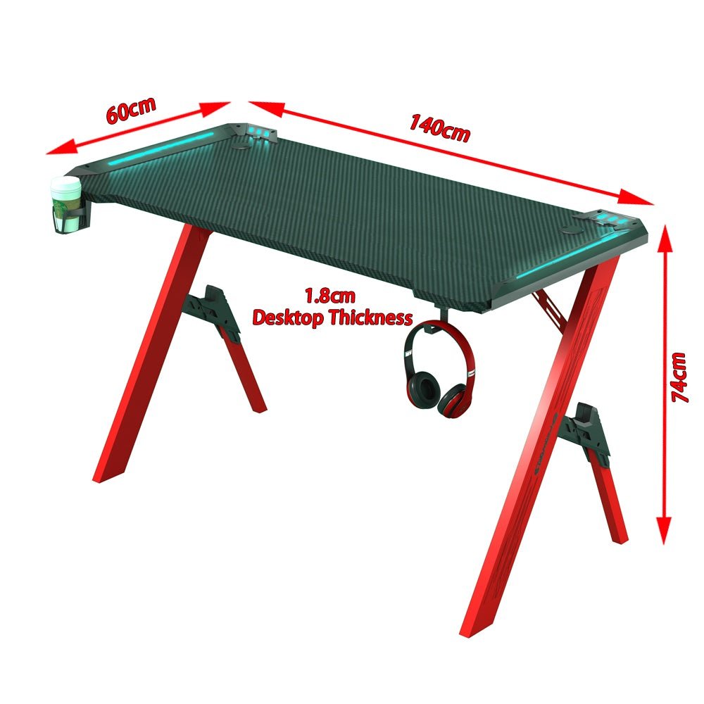 120cm Gaming Desk Desktop PC Computer Desks Desktop Racing Table K-Shaped Leg AU