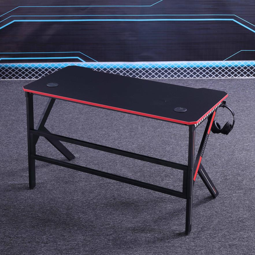 Gaming Desk Desktop PC Computer Desks Desktop Racing Table Office Laptop Home K-Shaped Legs Black 120cm