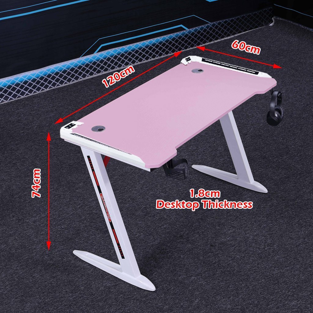 Gaming Desk 140cm Desktop PC Computer Racing Table Office Laptop Home AU D2105