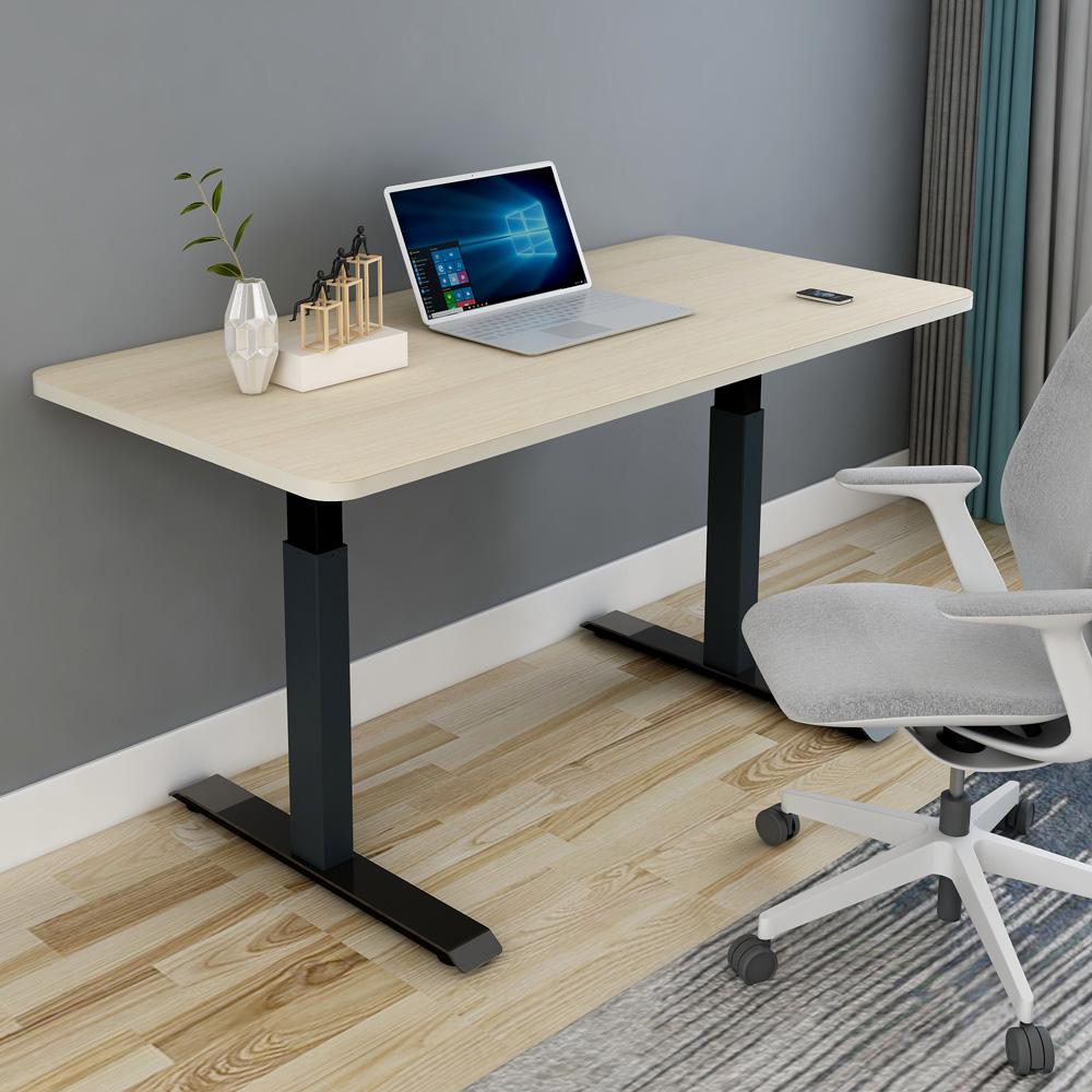 120cm Standing Desk Height Adjustable Sit Grey Stand Motorised Dual Motors Frame White Top