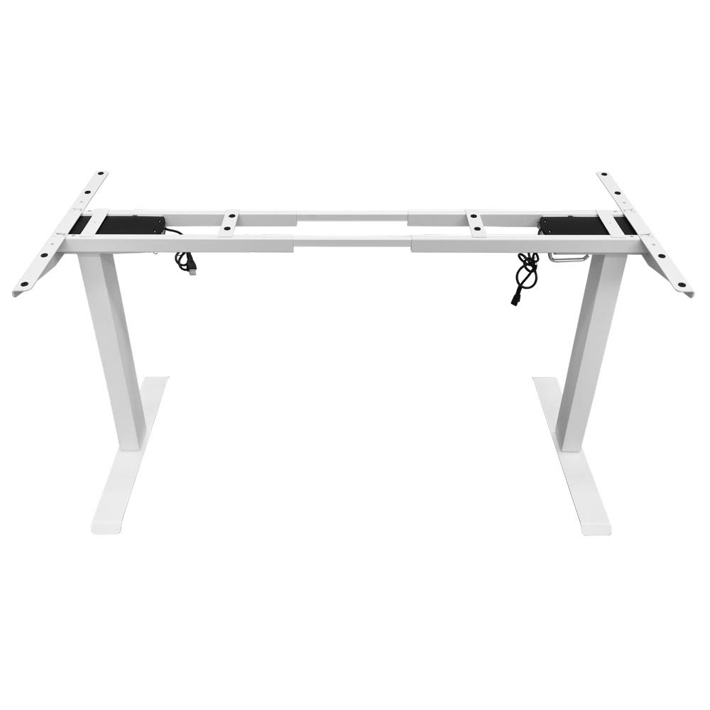 120cm Standing Desk Height Adjustable Sit Grey Stand Motorised Dual Motors Frame White Top