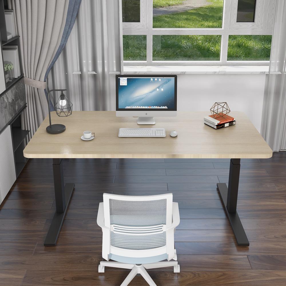 120cm Standing Desk Height Adjustable Sit White Stand Motorised Dual Motors Frame White  Top