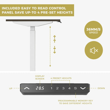 Standing Desk Height Adjustable Sit Stand Motorised Dual Black Motors Frame Top