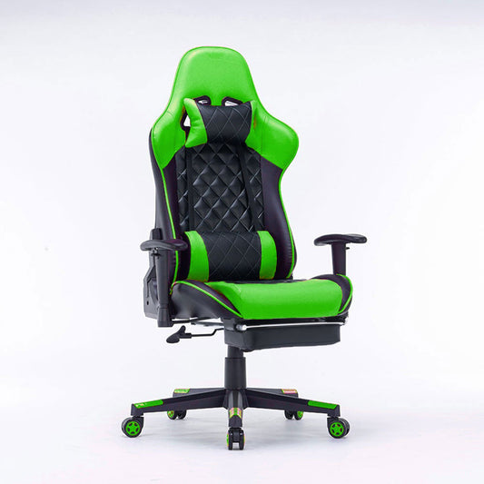 Gaming Chair Ergonomic Racing chair 165¬∞ Reclining Gaming Seat 3D Armrest Footrest Black Green