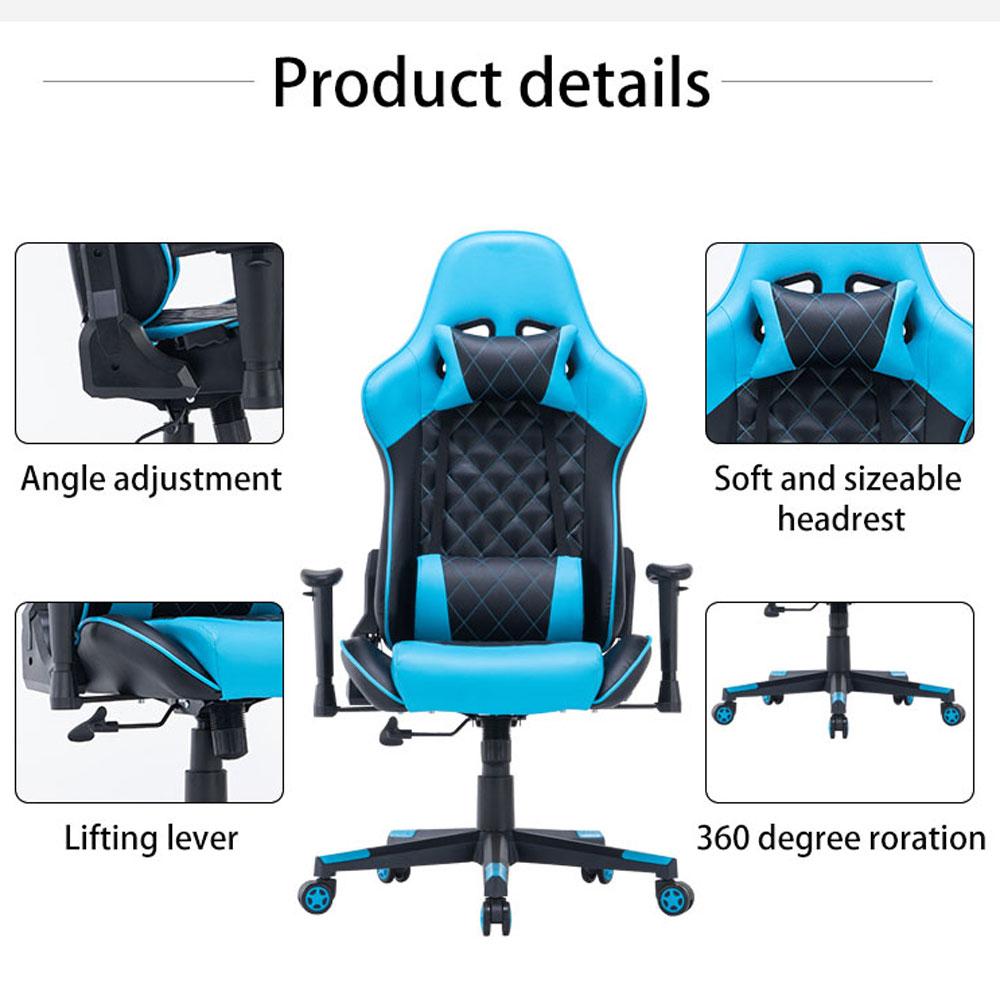 Gaming Chair Ergonomic Racing chair 165¬∞ Reclining Gaming Seat 3D Armrest Footrest Black Green