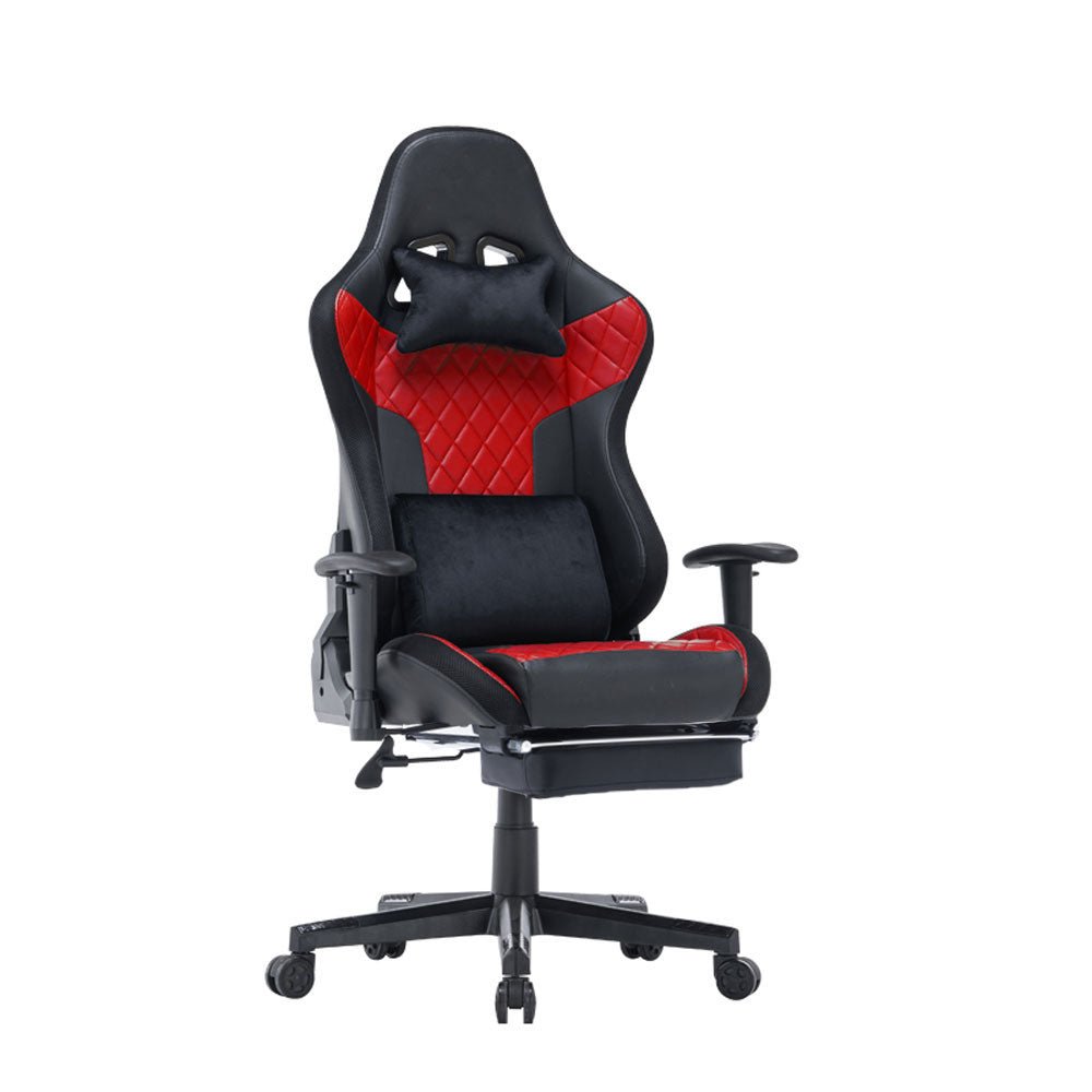 7 RGB Lights Bluetooth Speaker Gaming Chair Ergonomic Racing chair 165¬∞ Reclining Gaming Seat 4D Armrest Footrest Black Red