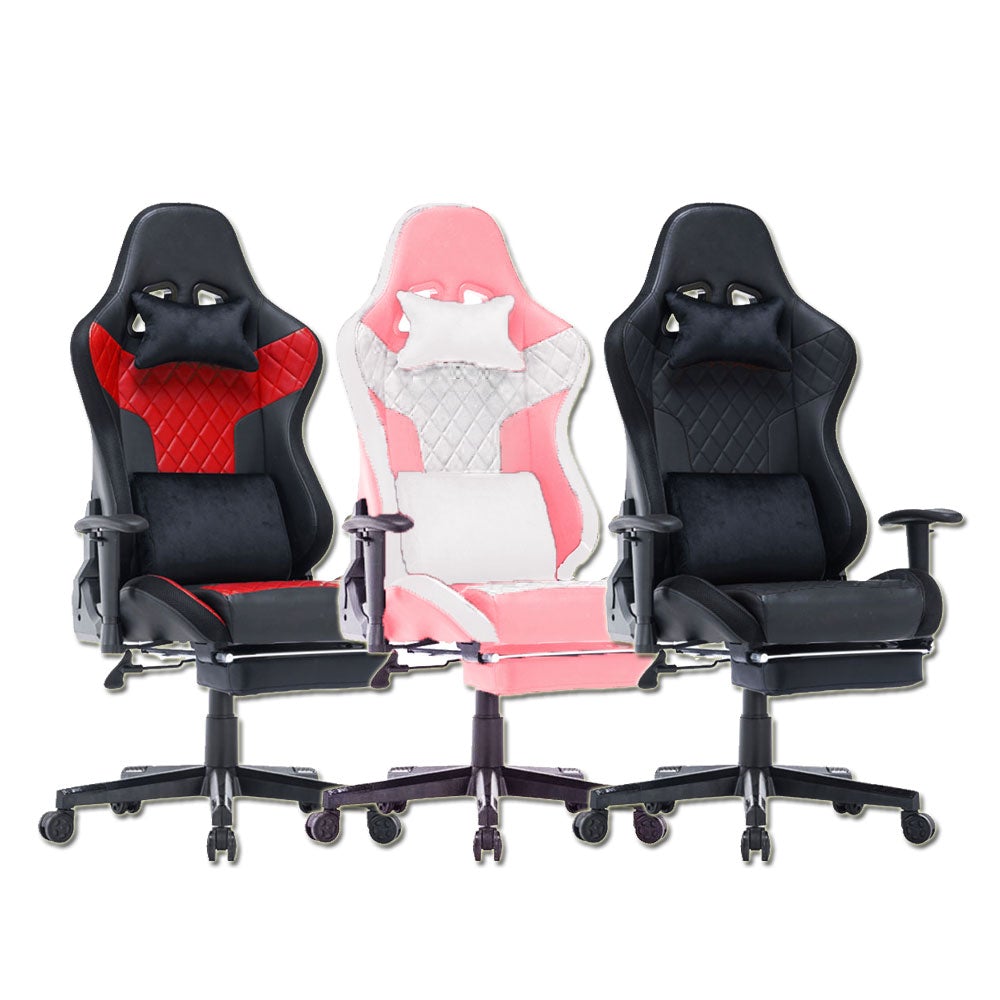 7 RGB Lights Bluetooth Speaker Gaming Chair Ergonomic Racing chair 165¬∞ Reclining Gaming Seat 4D Armrest Footrest Black Red