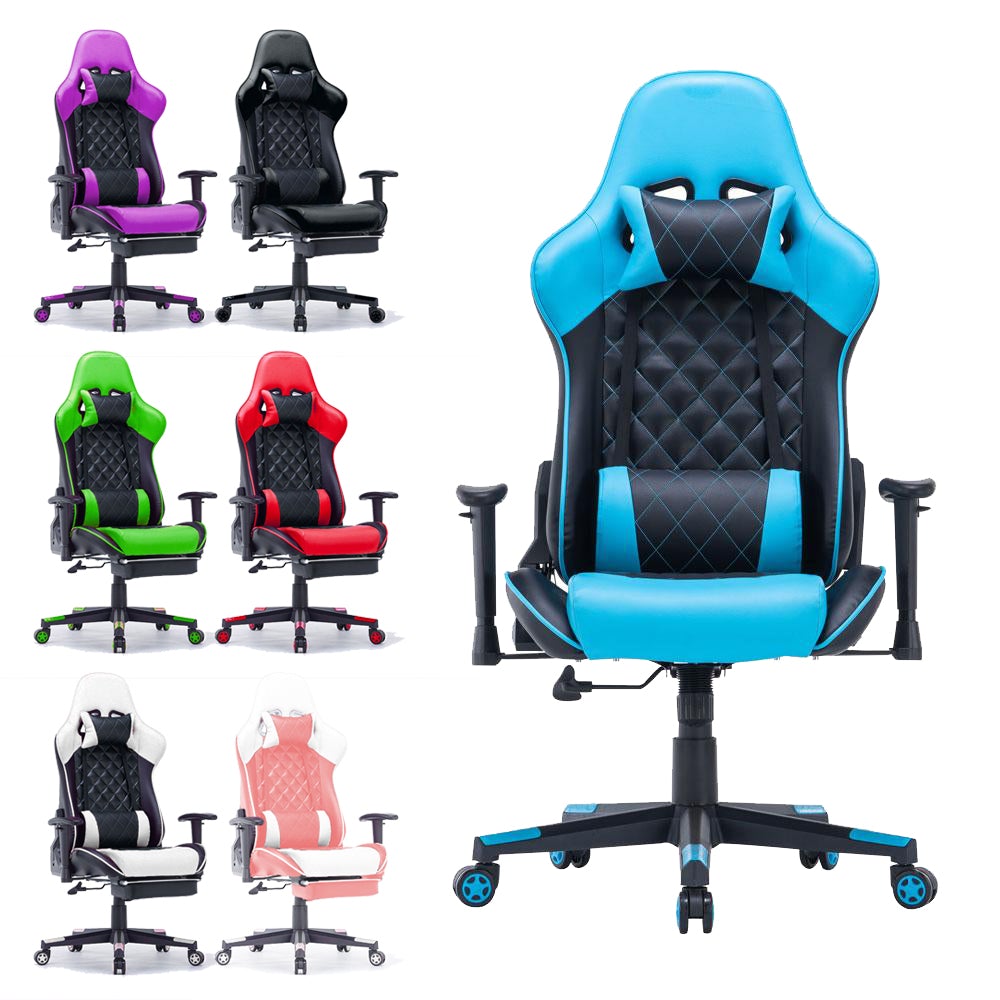 Gaming Chair Ergonomic Racing chair 165¬∞ Reclining Gaming Seat 3D Armrest Footrest Black