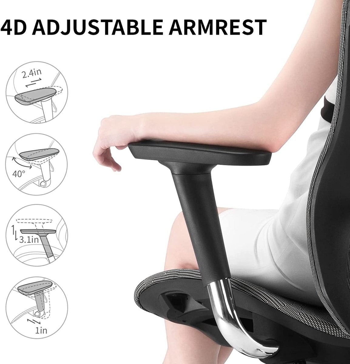 Sihoo Ergonomic Office Chair V1 4D Adjustable High-Back Breathable With Footrest And Lumbar Support Grey