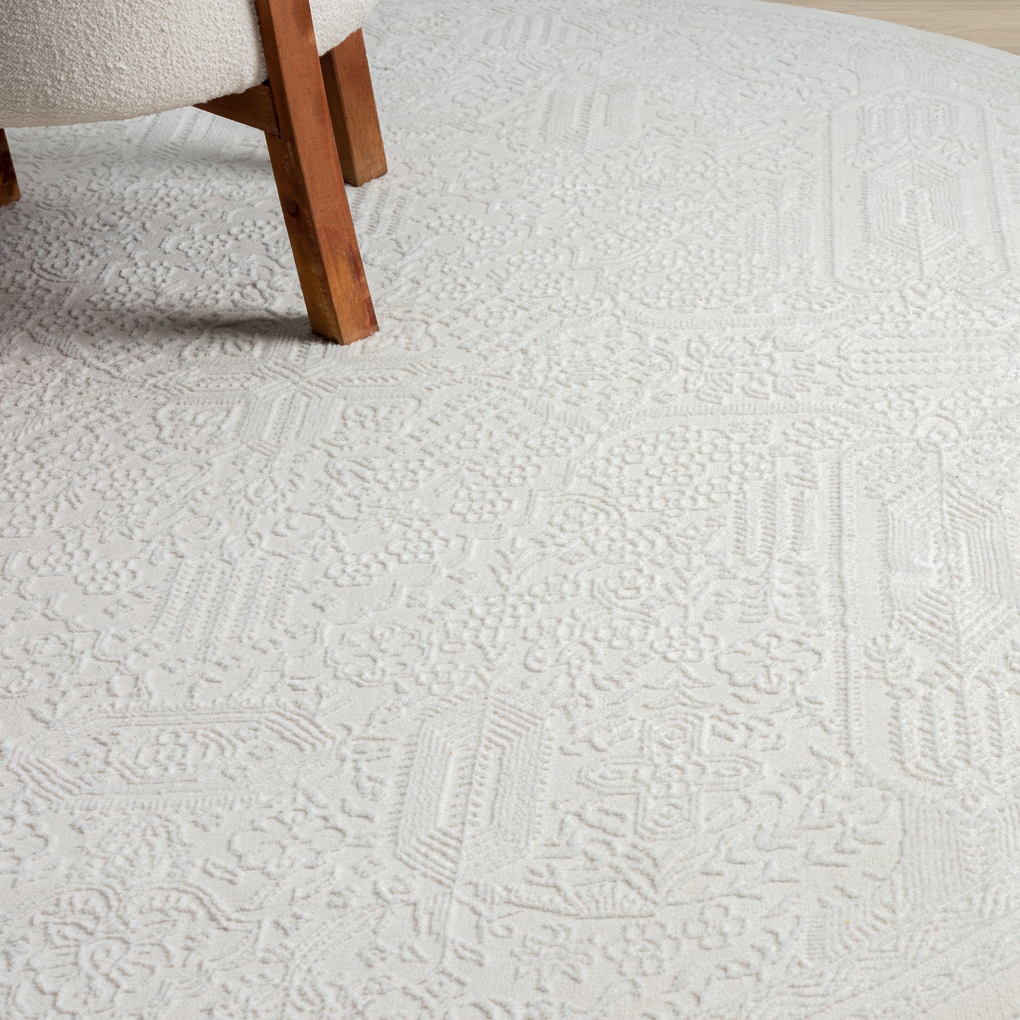 Grande Jacquard Rug - Ivory - 160x160