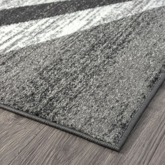 Adore Geometric Textural Rug - Grey - 80x150