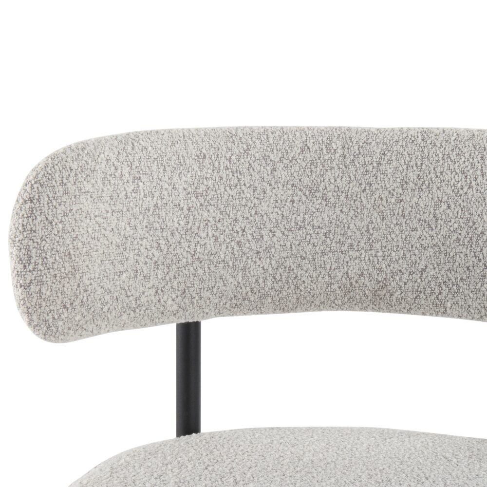 Sleek White Metal Boucle Elsa Bar Stools