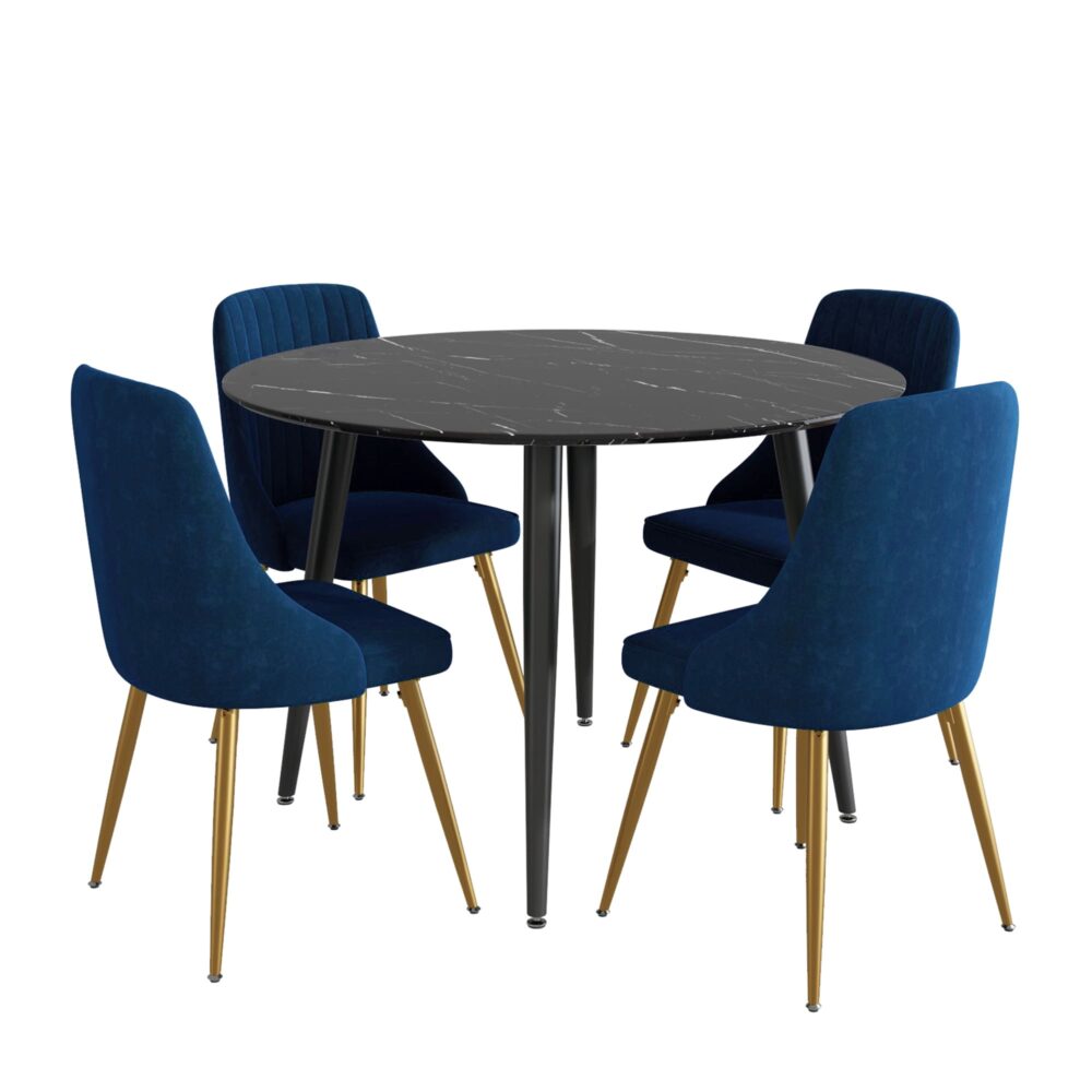 Blue Velvet Bistro Dining Set