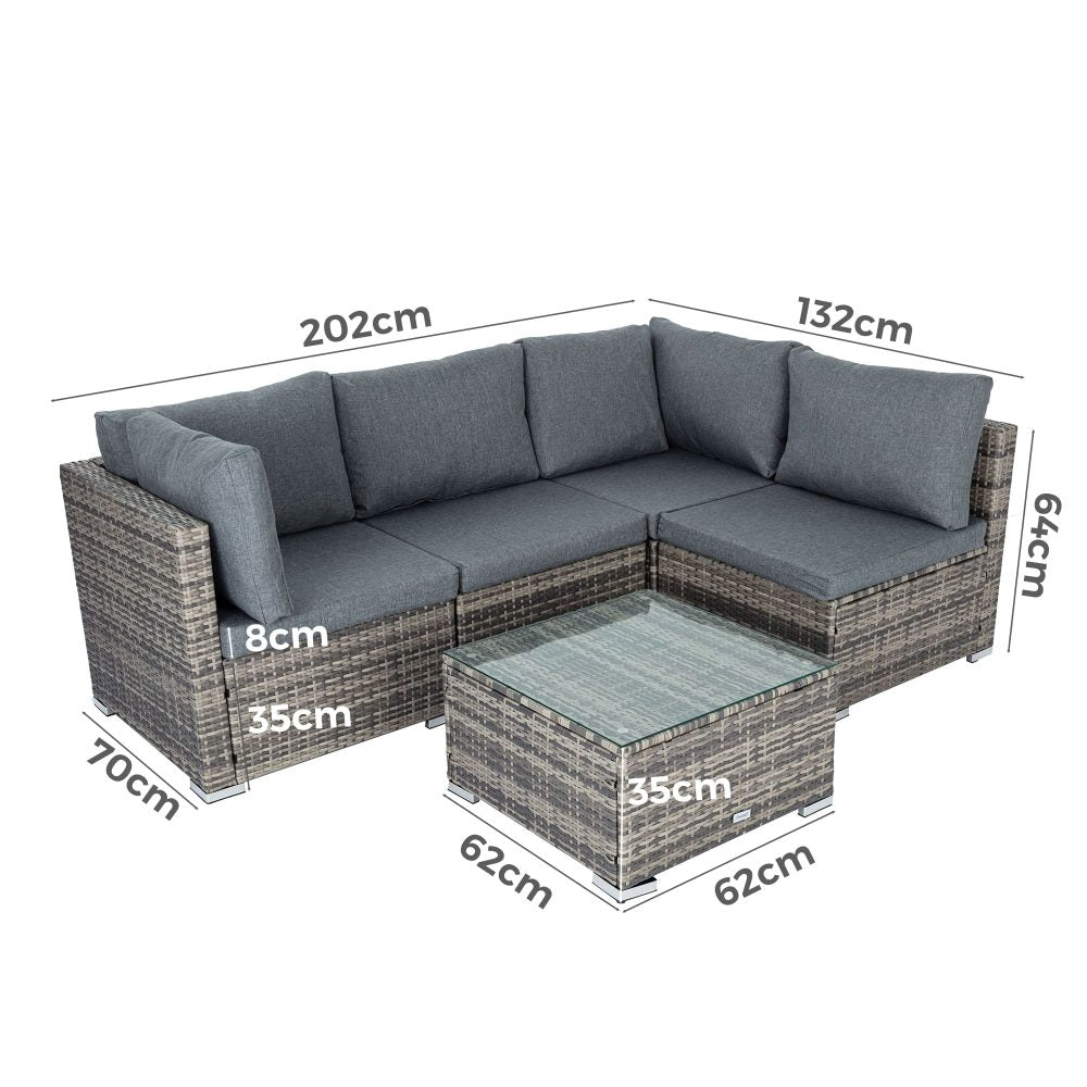 Outdoor Modular Lounge Sofa -Grey