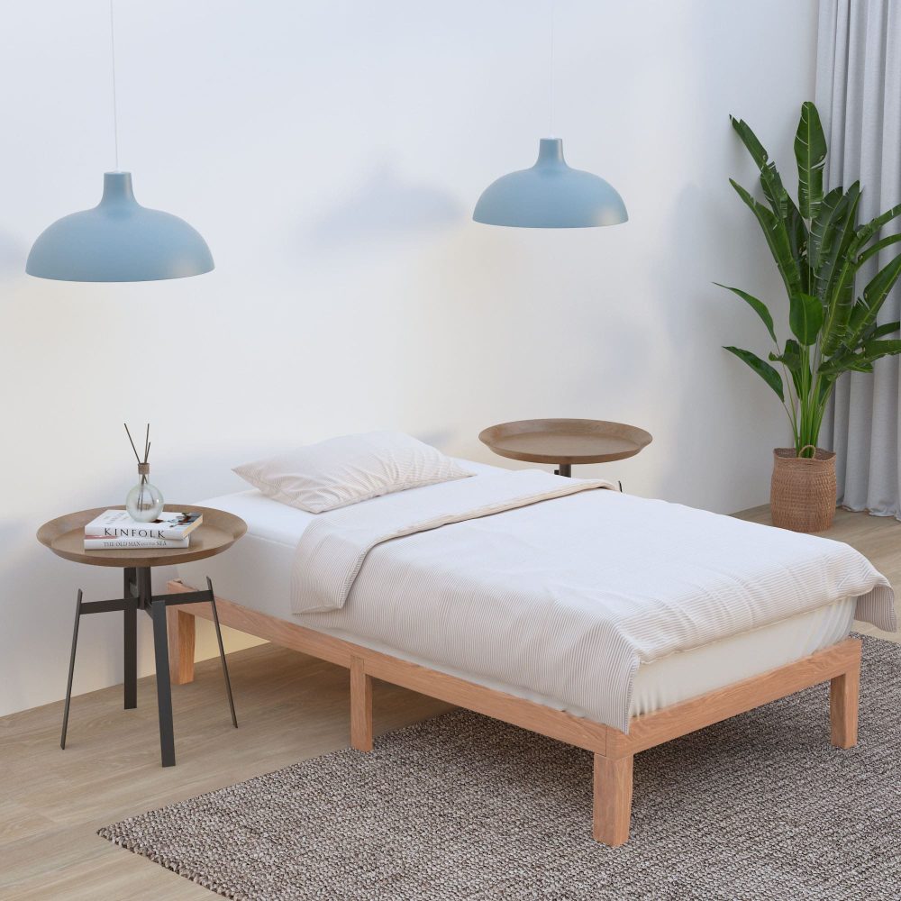 Single Size Warm Wooden Natural Bed Base Frame ‚Äì King Single