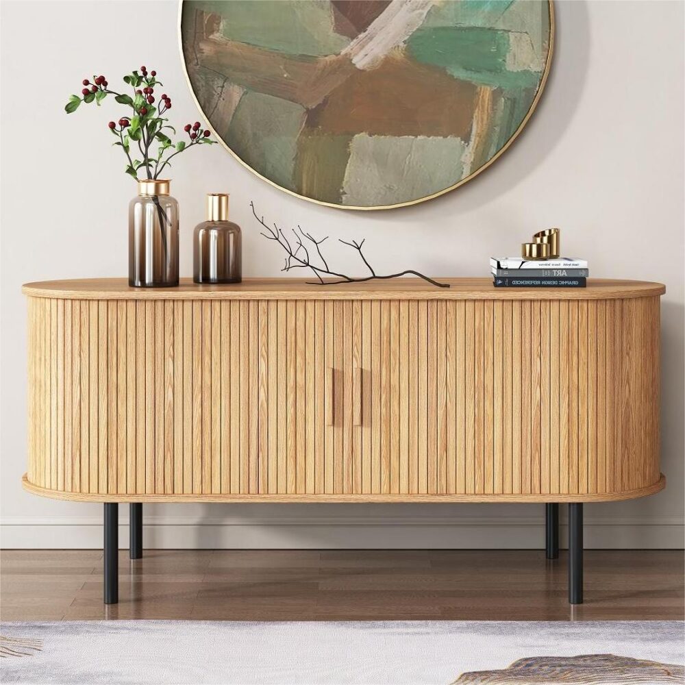 Ripple Sideboard with Sliding Doors ‚Äî Earthy Elegance Redefined