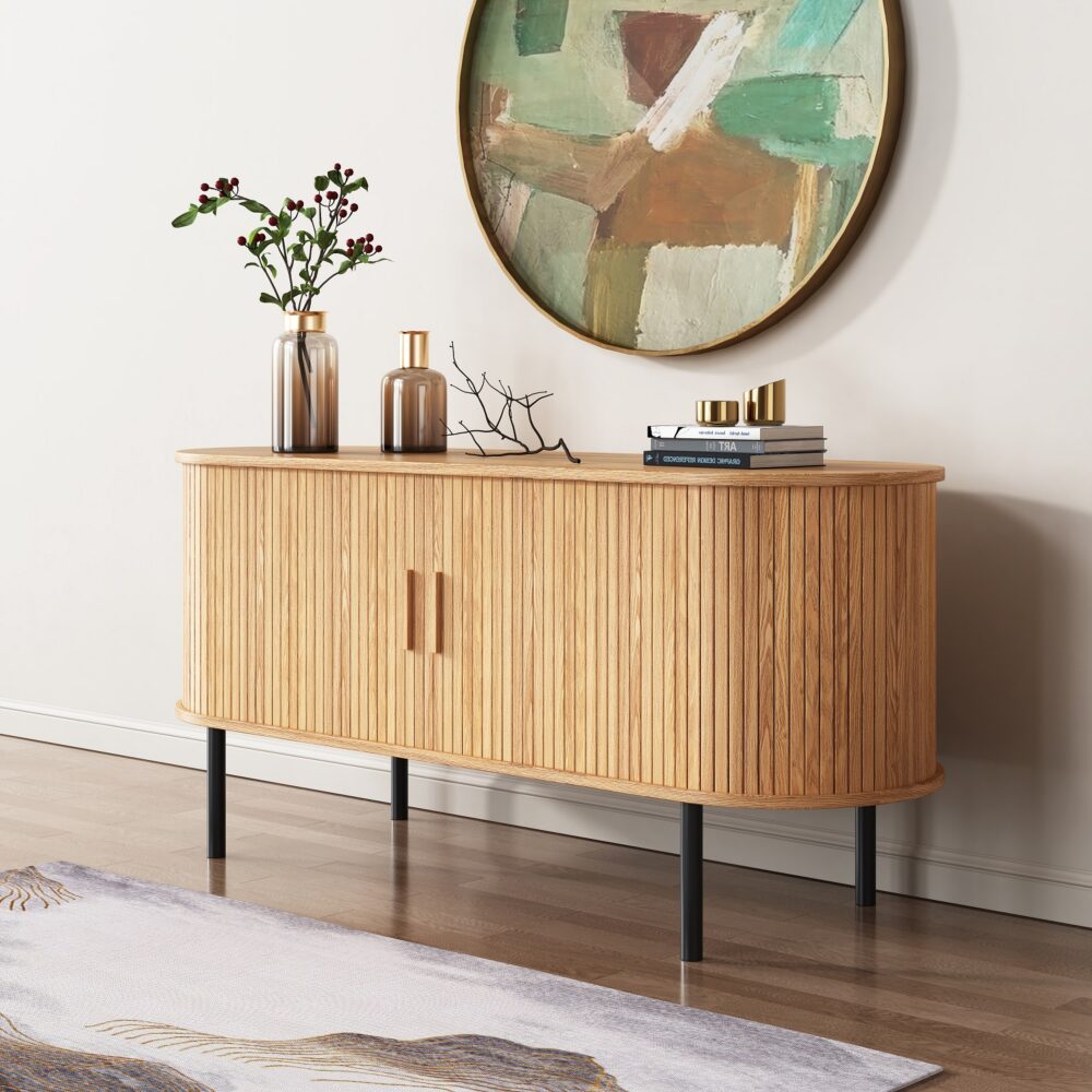 Ripple Sideboard with Sliding Doors ‚Äî Earthy Elegance Redefined