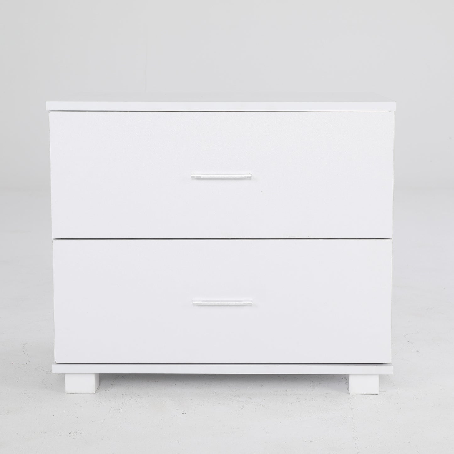 Bedside Table Side Storage Cabinet Nightstand Bedroom 2 Drawer Legs ETTA WHITE