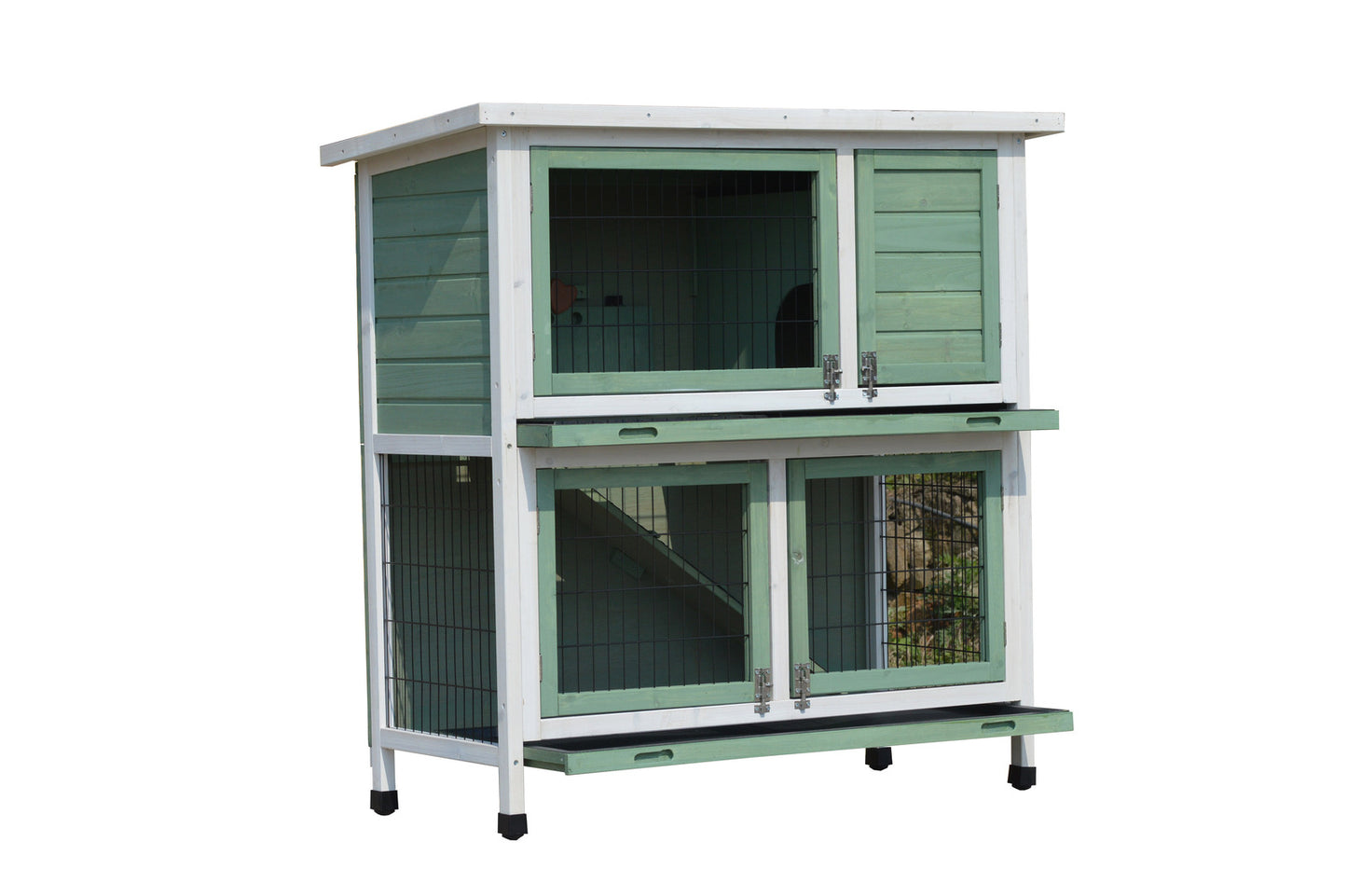 Green Large Double Storey Rabbit Hutch Guinea Pig Ferret Cage