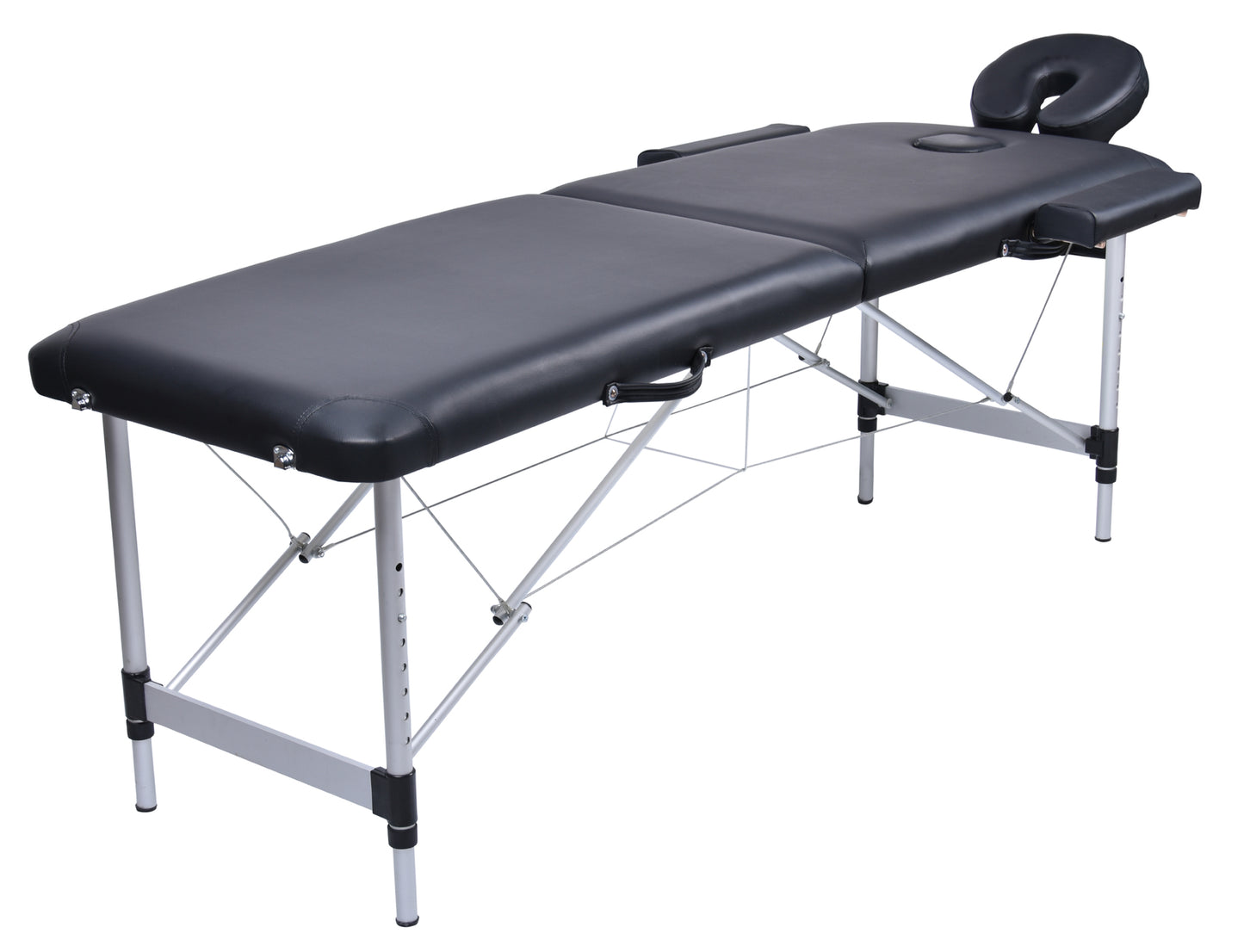 2 Fold Portable Aluminium Massage Table Massage Bed Beauty Therapy Black