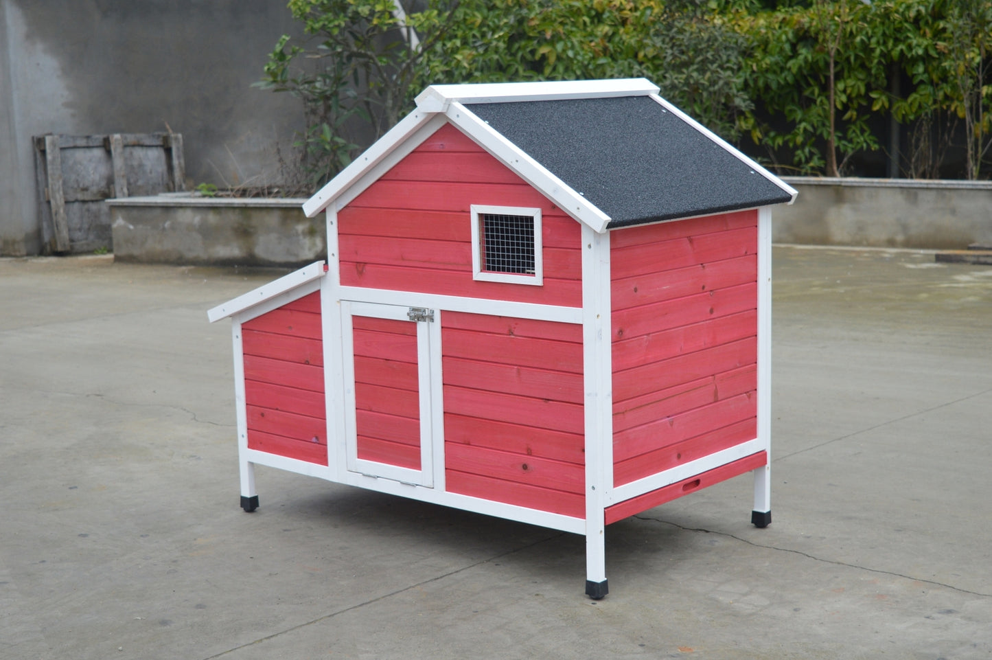 Red Chicken Coop Rabbit Hutch Cat Cage Hen Chook House