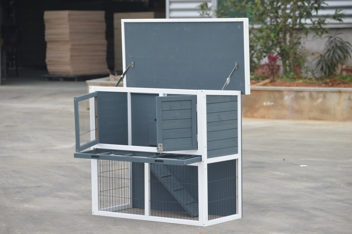 L Double Storey Rabbit Hutch Guinea Pig Cage , Ferret cage W Pull Out Tray