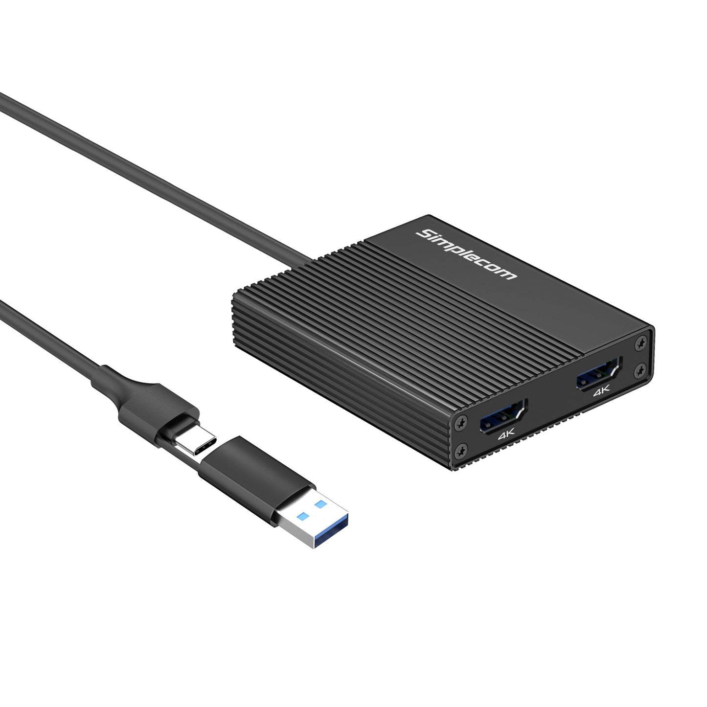 DA369 USB 3.0 or USB-C to Dual 4K HDMI 2.0 Display Adapter for 2x 4K@60Hz Extended Screens