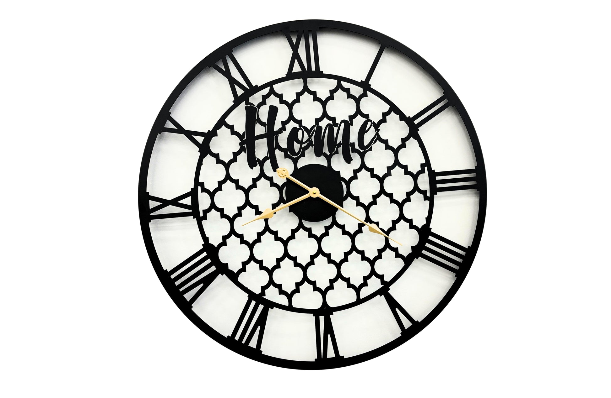 Quatrefoil 80cm Wall Clock -Black