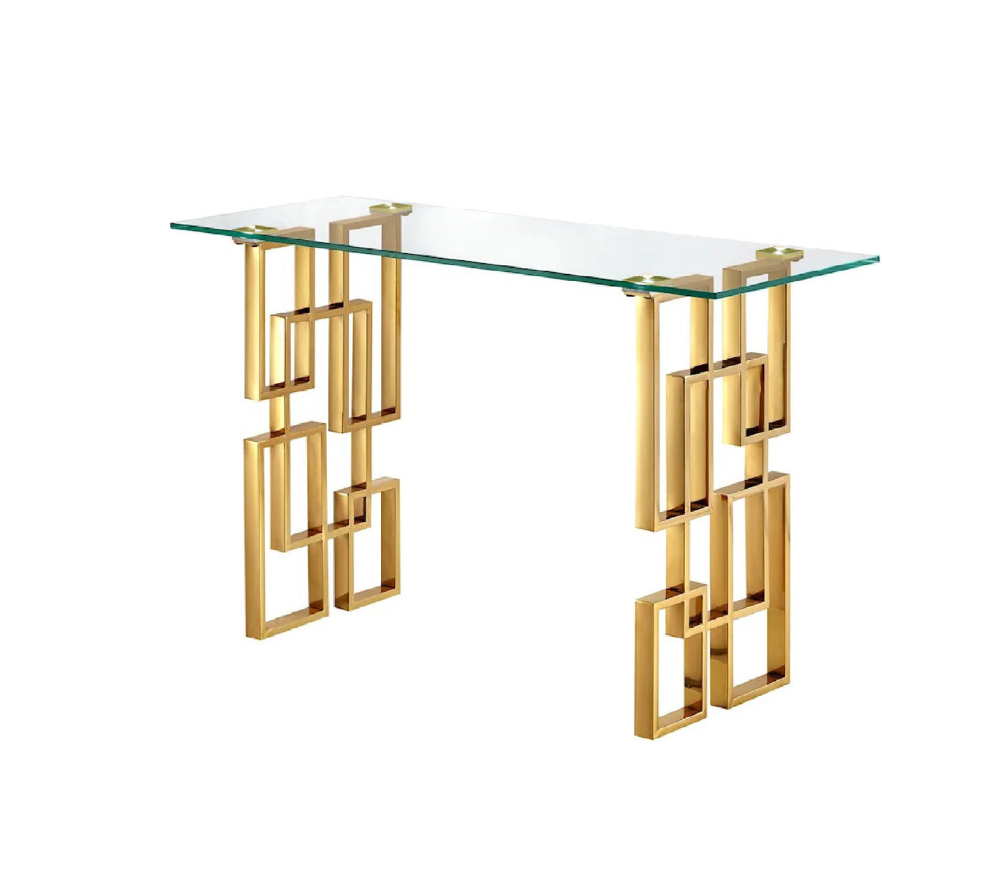 Royale Gold Console Table -Clear Glass