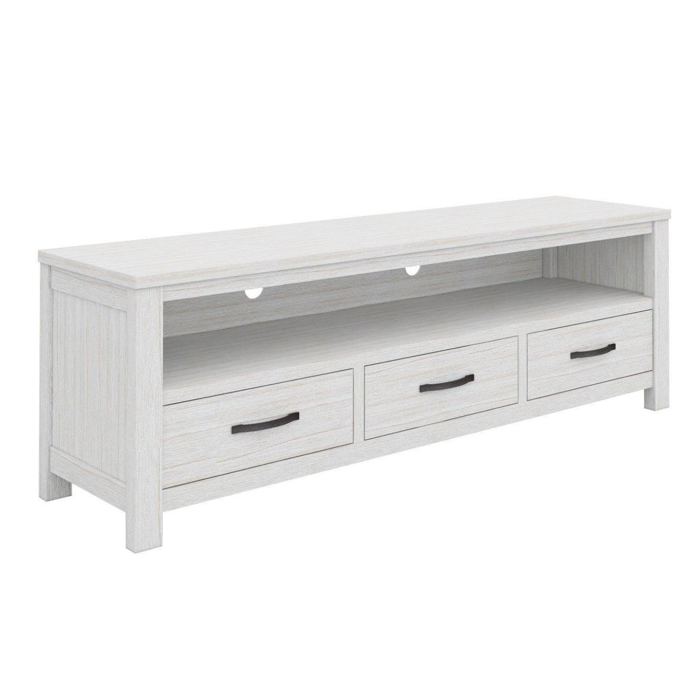 Foxglove ETU Entertainment TV Unit 166cm 3 Drawer Solid Mt Ash Wood - White