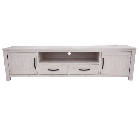 Foxglove ETU Entertainment TV Unit 216cm 2 Drawer 2 Door Mt Ash Wood - White