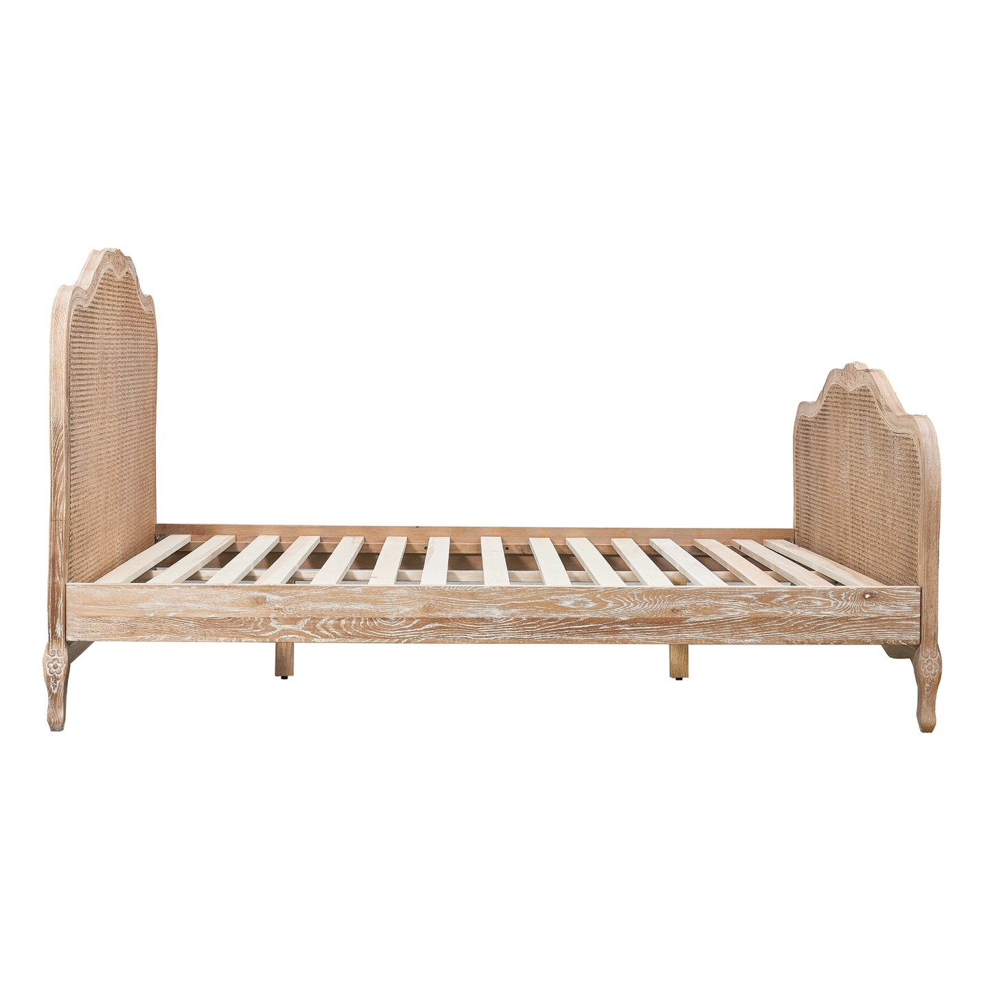 Bali Queen Size Bed Frame Rattan Solid Timber Wood Mattress Base Oak