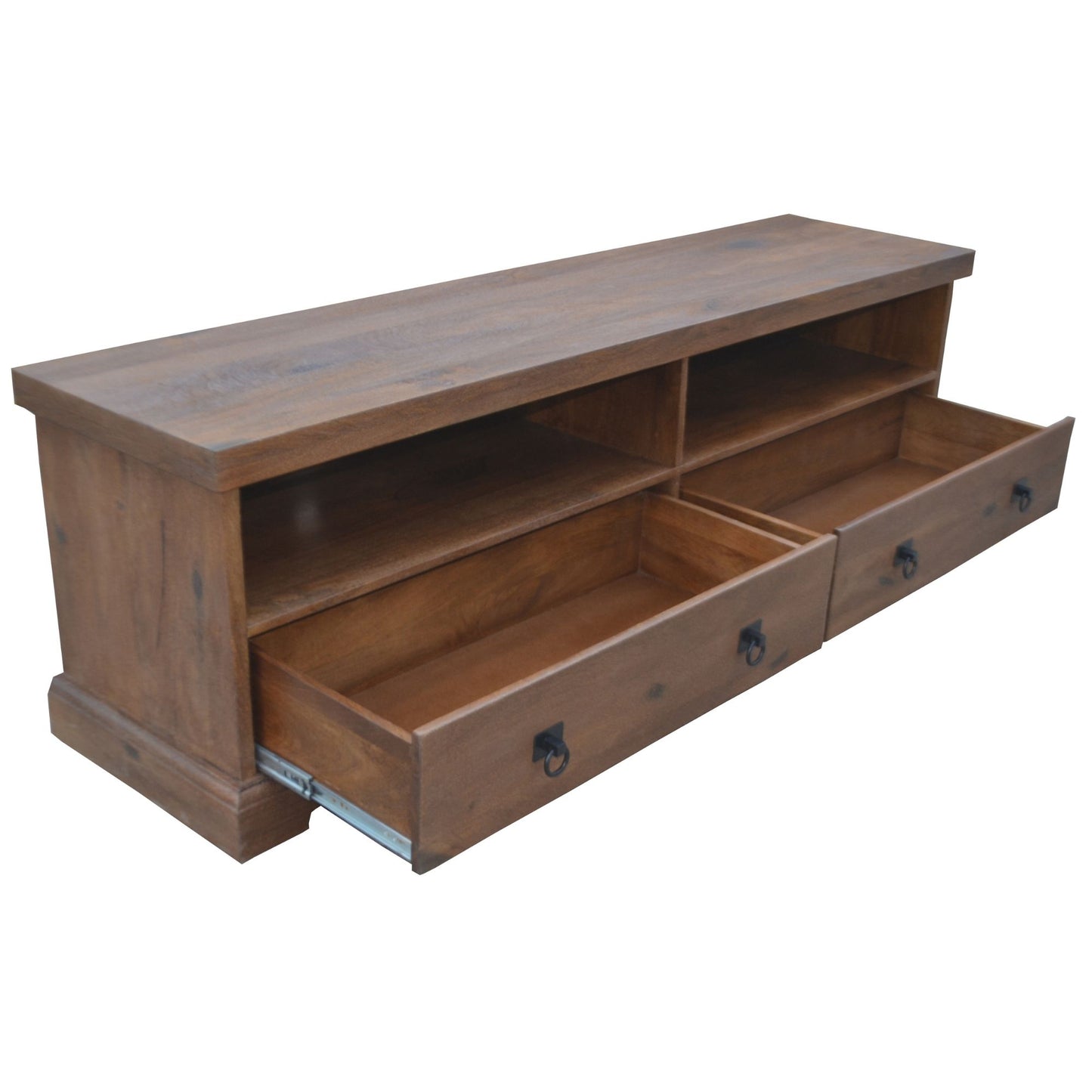 Entertainment TV Unit 180cm 2 Drawer Solid Mango Timber Wood