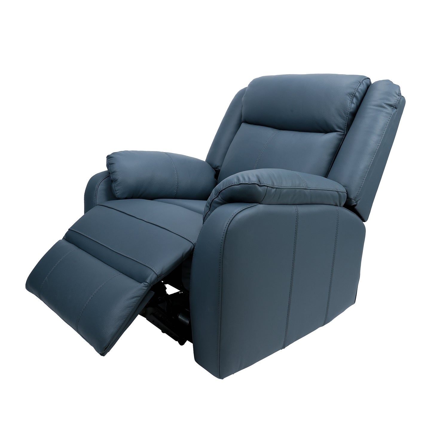 Bella 3+2+1 Seater Electric Recliner Leather Upholstered Lounge - Blue