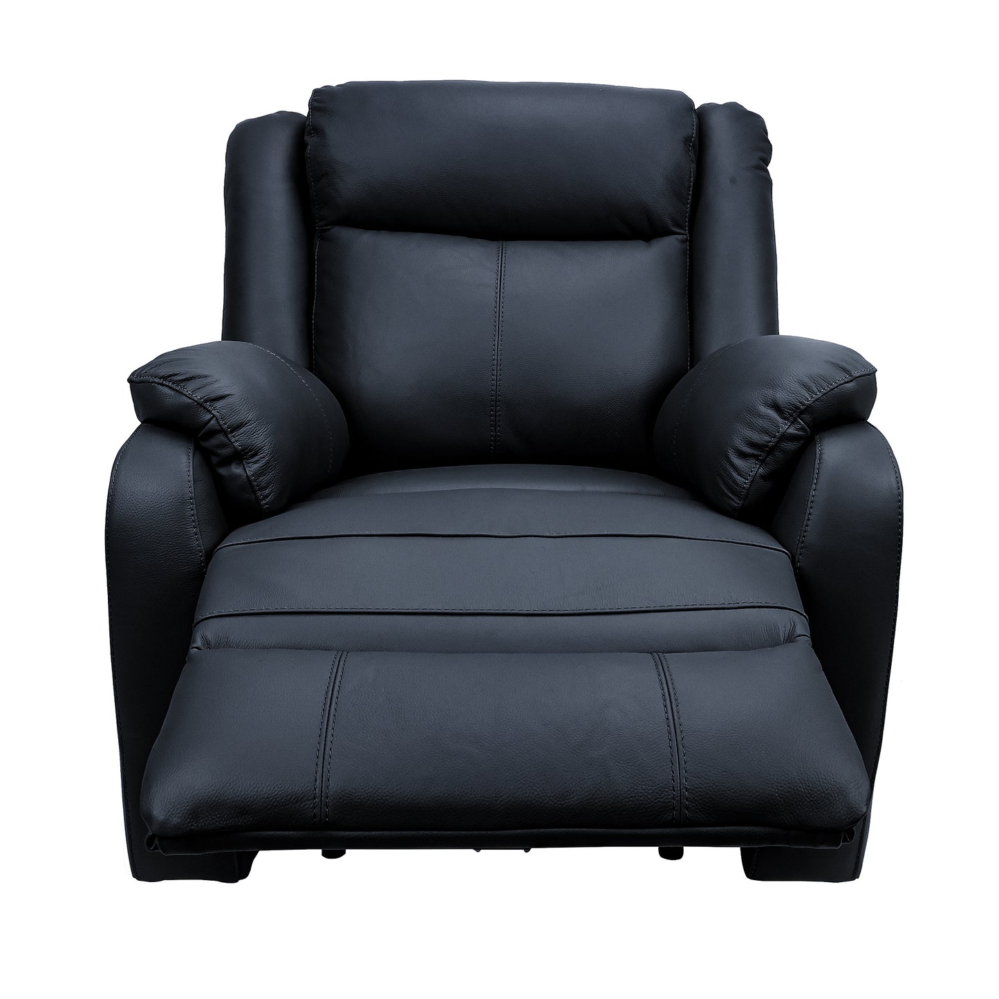 Bella 1 Seater Electric Recliner Leather Upholstered Lounge - Black