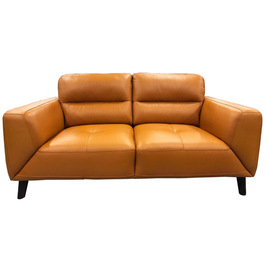 Downy  Genuine Leather Sofa 2 Seater Upholstered Lounge Couch - Tangerine